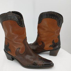 Stuart Weitzman 8.5 Boots Western Cowboy Brown